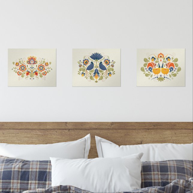 Art Simple Fleurs Folk Slaves (Chambre à coucher)