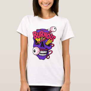 Art Skull mit Burnout T-Shirt