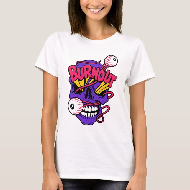 Art Skull mit Burnout T-Shirt (Vorderseite)