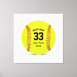 Art Softball Gelb rot und schwarz Custom Leinwanddruck