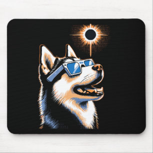 Art Solar Eclipse Husky Hund Tragen Eclips Brille Mousepad