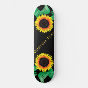 Art Sonnenblumen - Fügen Sie Ihren Text / Ihren Na Skateboard