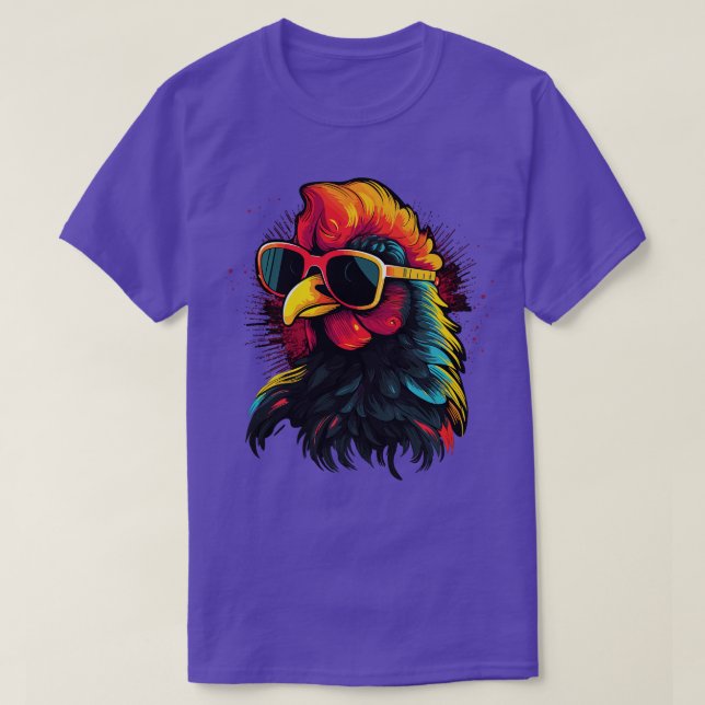 Art Sonnenbrille Hühnergeschenke Hähnchen Funny Ch T-Shirt (Design vorne)