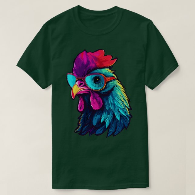 Art Sonnenbrille Hühnergeschenke Sonniges Huhn 3 T-Shirt (Design vorne)