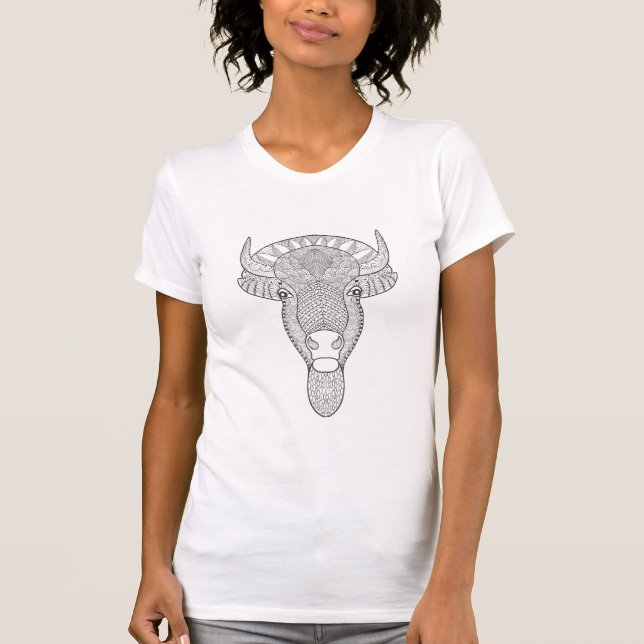 Art-Stier-Kopf T-Shirt (Vorderseite)