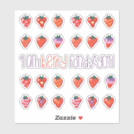 Art Strawberries Small Custom Cut Vinyl Sticker