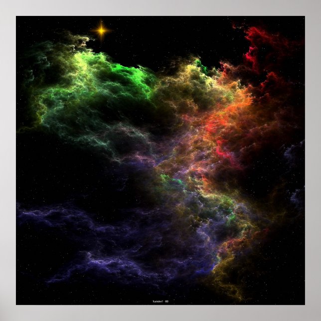 Art Stucco Nebula Cluster Poster (Vorne)