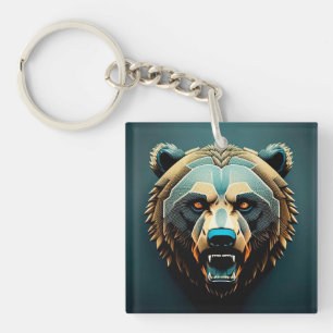 Art stylisé d'ours féroce 