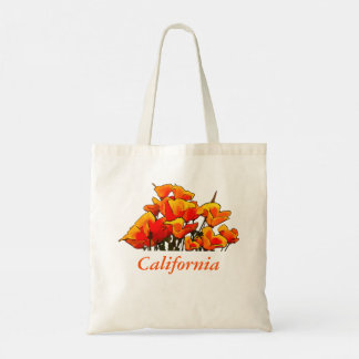 Art stylisé du pavot avec Sac fourre-tout texte "C
