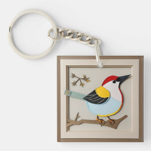 Art stylisé d'un oiseau sur papier