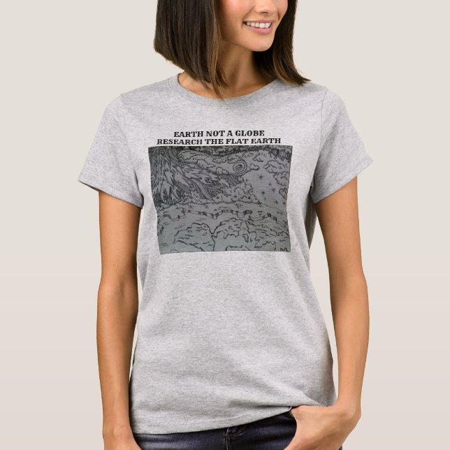 Art-T-Shirt der Frauen lösen flaches Erd T-Shirt (Vorderseite)