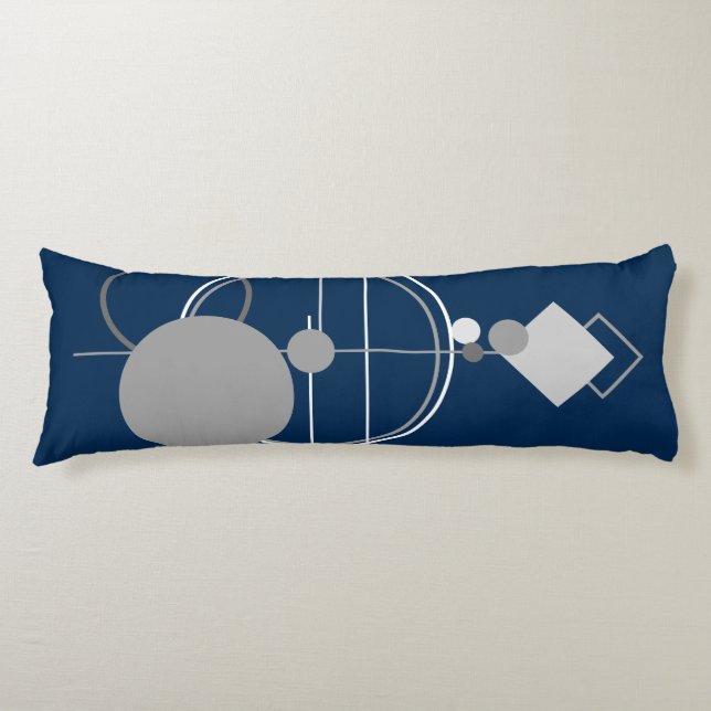 Art Tattoos Line | Abstrakt Navy Blue Dark Gray Seitenschläferkissen (Vorderseite)