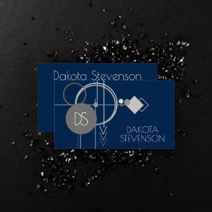 Art Tattoos Line   Abstrakt Navy Blue Gray Custom Telefonnummerkarte