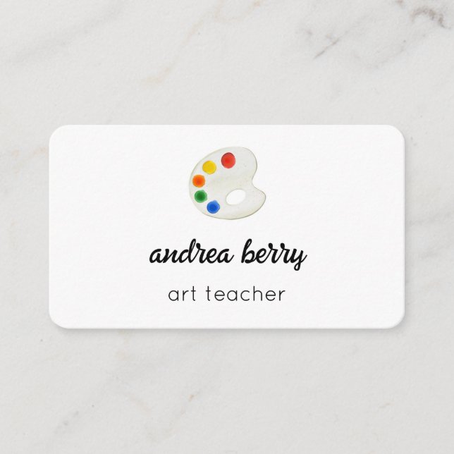 Art Teacher Art Palette Artist Visitenkarte (Vorderseite)
