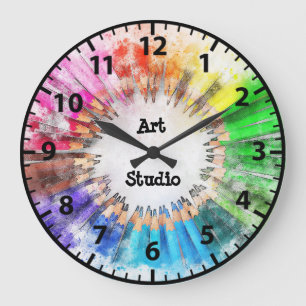 Art Teacher Art Studio Salle de classe Horloge mur