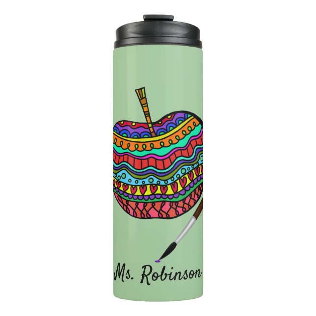 Art Teacher Colorful Apple Thermosbecher (Vorderseite)