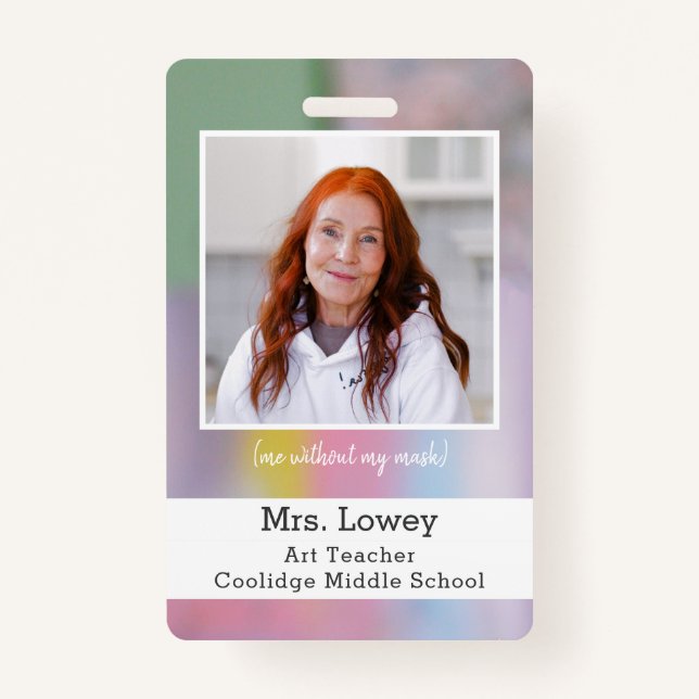 Art Teacher Custom Foto ID Abzeichen Künstler Ausweis (Vorderseite)
