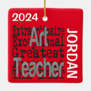 Art Teacher Extraordinaire CUSTOM Keramikornament