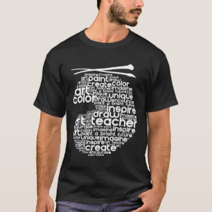 Art Teacher Gift Art Word Cloud Palette T-Shirt