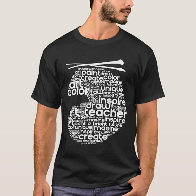 Art Teacher Gift Art Word Cloud Palette T-Shirt (Vorderseite)