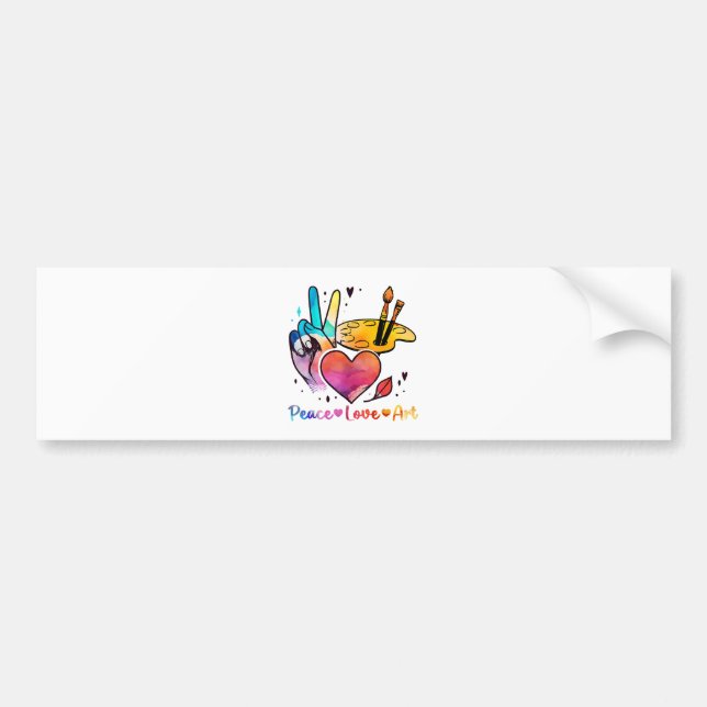 Art Teacher Peace Liebe Art für Künstler und Maler Autoaufkleber (Vorne)