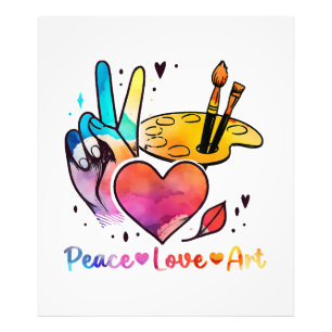 Art Teacher Peace Liebe Art für Künstler und Maler Fotodruck