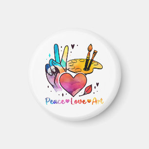 Art Teacher Peace Liebe Art für Künstler und Maler Magnet