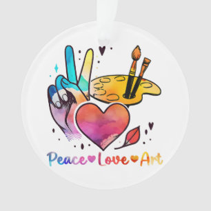 Art Teacher Peace Liebe Art für Künstler und Maler Ornament