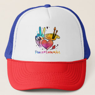 Art Teacher Peace Liebe Art für Künstler und Maler Truckerkappe