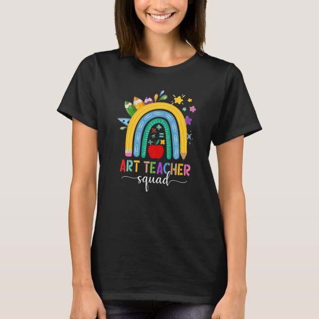 Art Teacher Squad Boho Rainbow Teacher Zurück zum  T-Shirt (Vorderseite)