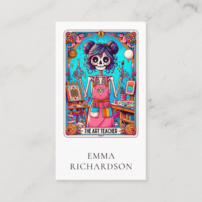 Art Teacher Tarot Card Visitenkarte (Vorderseite)