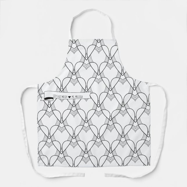 Art Teacher's Heart Pattern Art Smock Schürze (Vorderseite)