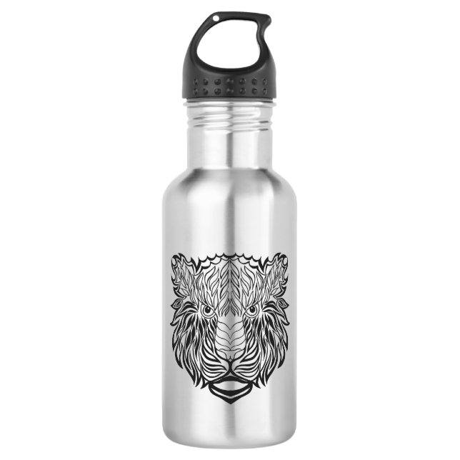 Art-Tiger-Kopf Edelstahlflasche (Vorderseite)