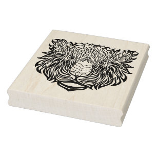 Art-Tiger-Kopf Gummistempel