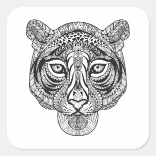 Art-Tiger Quadratischer Aufkleber
