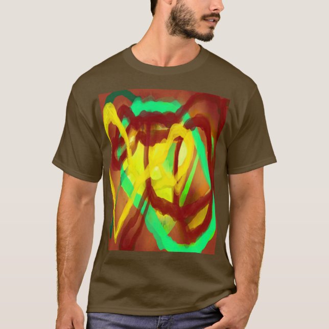 Art Top-Design mit braunen gelben T-Shirt (Vorderseite)
