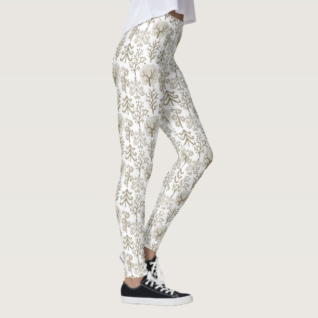 Art Tree Gold Weihnachten Leggings (Rechts)