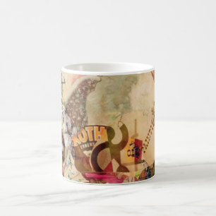 Art Vintag Sugar Skull Blume Kaffeetasse