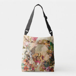 Art Vintage Blume Tragetaschen Mit Langen Trägern