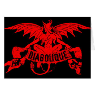 Art vintage d'étiquette de cigare de Satan de