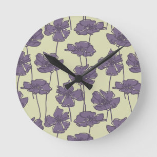 Art vintage floral pattern background runde wanduhr