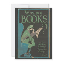 Art vintage "Pourquoi Pas Des Livres ?" Carte d'an