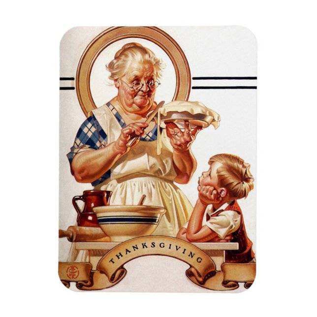 Art vintage Thanksgiving Magnets cadeaux (Vertical)