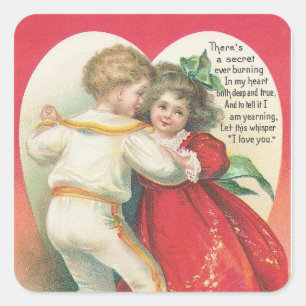 Art vintage Valentine's Day sticker