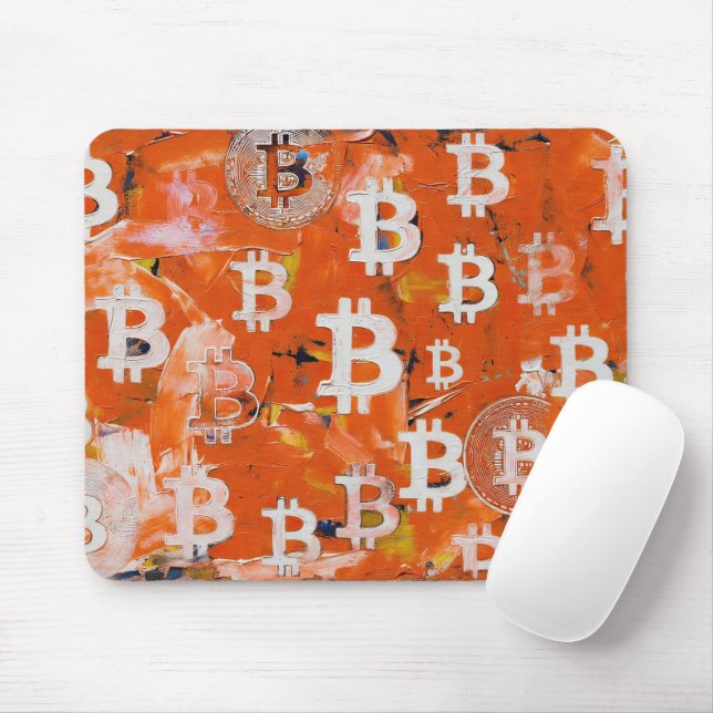 Art von Bitcoin (#5) Ölgemälde Mousepad (Mit Mouse)