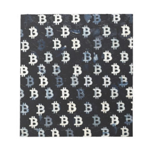Art von Bitcoin (BW #7) Ölgemälde Notizblock