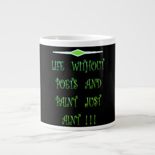 ART VON GOTTHÖFEN GEMALTET SCHWARZES LUMINOUSE GRÜ Jumbo-Tasse