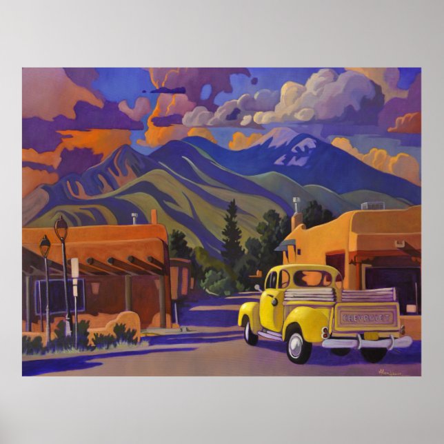 Art West POSTER - Un camion jaune à Taos (Devant)