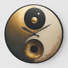 Art Yin Yang Große Wanduhr