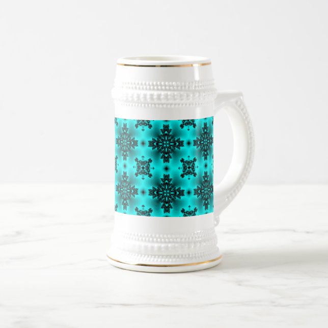 Artdeco-Blume im Retro-Stil Bierglas (VorderseiteRechts)